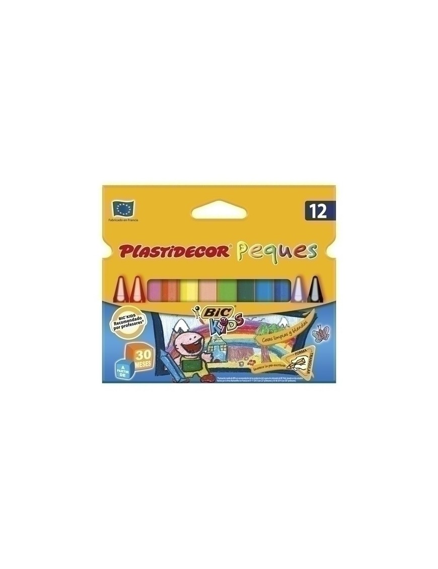 12 Ceras de colores Plastidecor peques Bic Kids