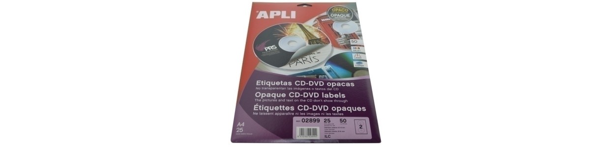 Etiquetas adhv. para impresora CD-DVD al mejor precio garantizado y Envio Gatis en 24h.