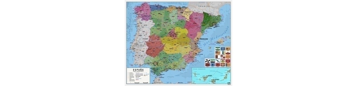 Mapas murales y póster al mejor precio garantizado y Envio Gatis en 24h.